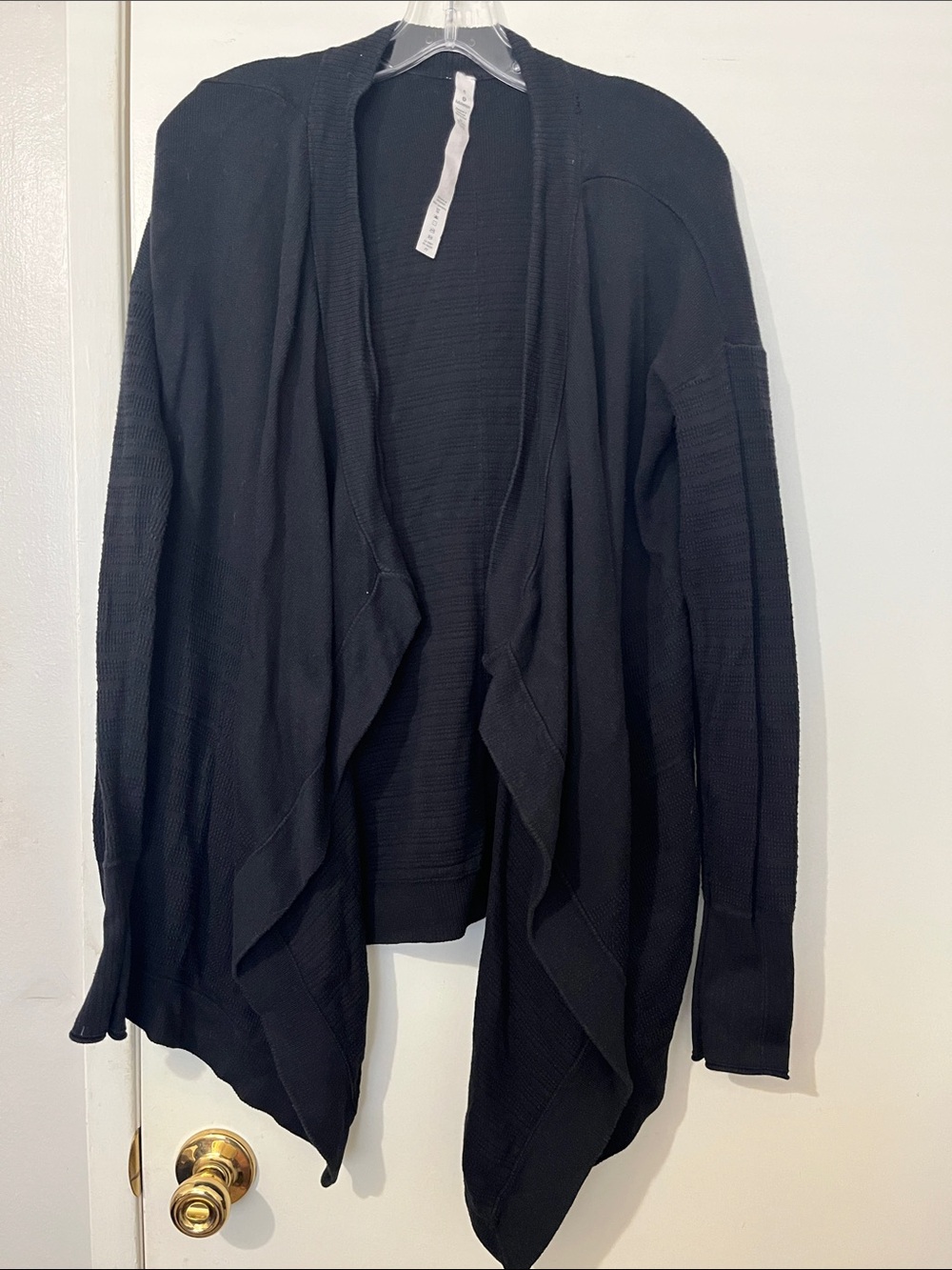 lululemon | Black Draped Open-Front Cardigan Size 6